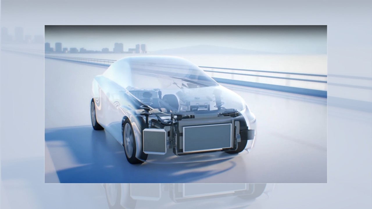 Toyota Mirai Illustration des Brennstoffzellenantriebs