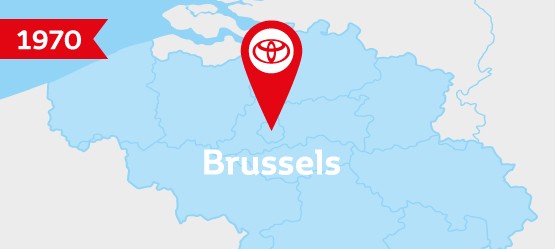 1970: Die Niederlassung der Toyota Motor Corporation in Brüssel wird eröffnet.