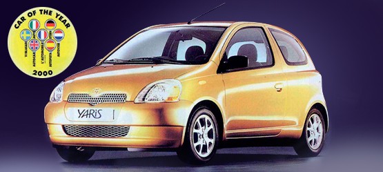 1999: Der Toyota Yaris wird zum „European Car of the Year 2000“ gewählt.
