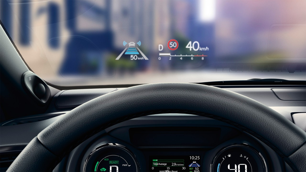 10" projector-type coloured head up display